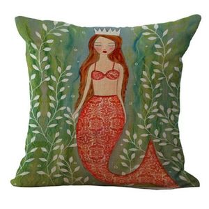 The Mermaid print cushion cover